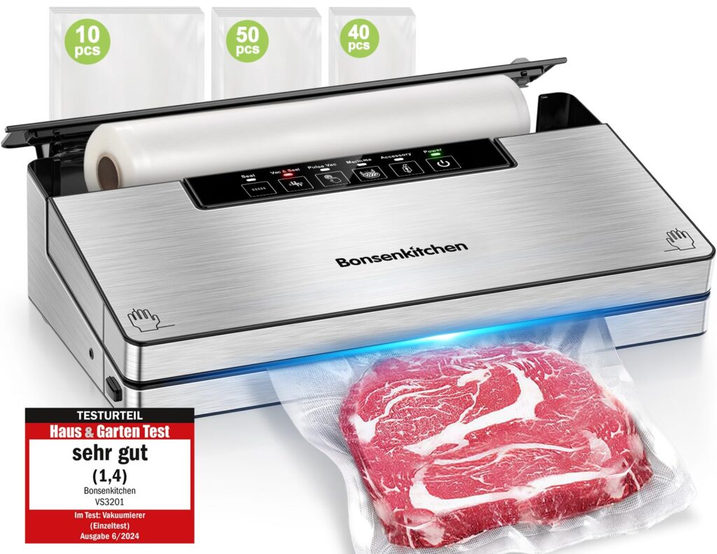 Bonsenkitchen Envasadora al Vacío: Conserva tus alimentos frescos y ahorra dinero