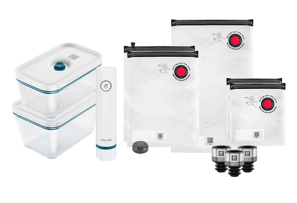 Zwilling Juego de Vacío, Vidrio y Plástico para Conservar Alimentos Frescos y Organizados